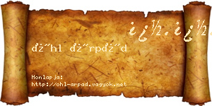 Öhl Árpád névjegykártya